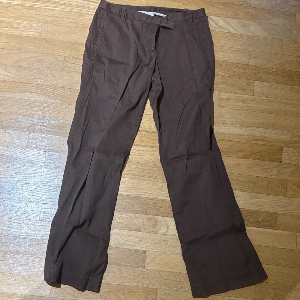 LOFT Brown Straight-Leg Jeans Dress Pants